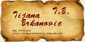 Tijana Brkanović vizit kartica